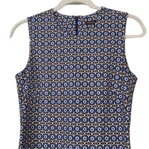 J. McLaughlin Devon Dress Blue White Brown Size XS